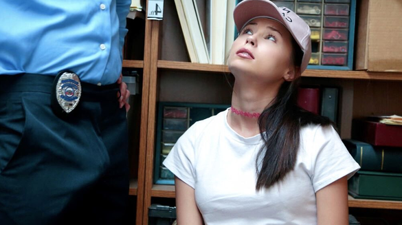 Security Guard Fucked Shoplifter Bareback In The Back Room!