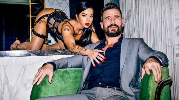 Brunette And Adriana Chechik Go Wild For Mick Blue's Massive Cock!
