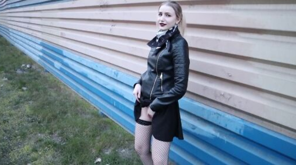 Russian College Slut Took Him To A Secluded Spot And Got Fucked Like A Whore!
