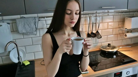 She Made Tea Then Bent Over For Hot Kitchen Counter Sex!