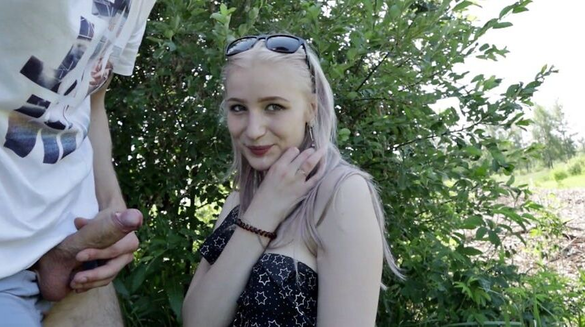 Russian Blonde Swallows Cum Right After Wild Festival Party!
