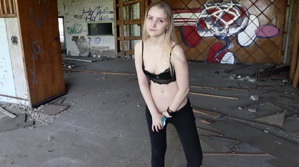 Took Her To An Abandoned Spot... She Immediately Slid Her Hand In Her Panties!