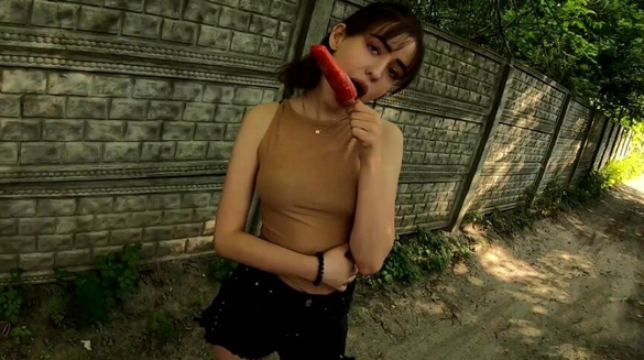 She Licked Ice Cream So Fuckin' Sexy... A Stranger Had To Fuck Her!