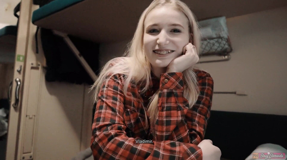 Hot Russian Babe Seduced A Stranger For A Blowjob In The Train Cabin!