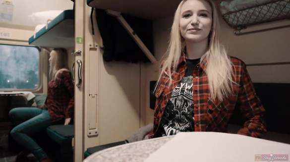 Hot Russian Babe Seduced A Stranger For A Blowjob In The Train Cabin!