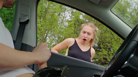 Caught Him Jerking Off In His Car... So I Sucked His Cock And Fucked Him Like A Total Slut!