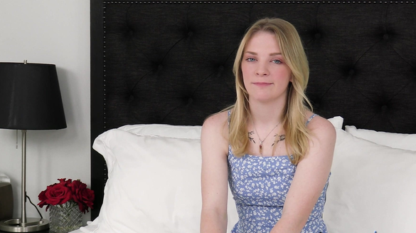 Cute Girl's First Blowjob & Facial - She Gets Covered In Cum!