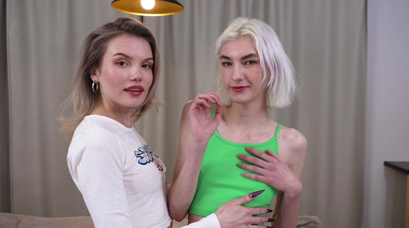 Two Skinny Russian Sluts Get Ass-Fucked By A Huge Cock In Threesome!