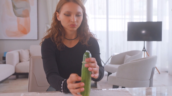 Stepsister Showed Me How To Put A Condom On A Cucumber... Then Rode Me Raw!