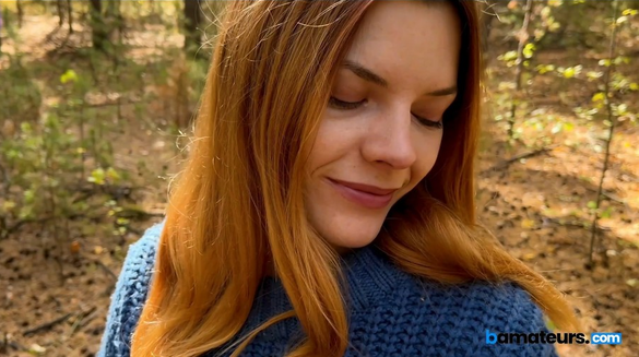 Redhead Sucks Cock Deep In The Woods And Swallows Every Single Drop